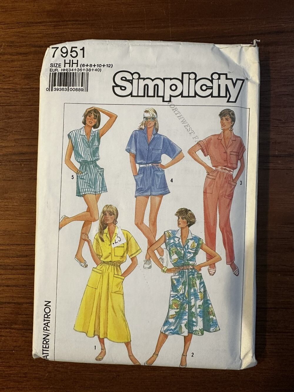 New Uncut Vintage 1980’s Simplicity 7951 Sewing Pattern Jumper Romper US 6-12